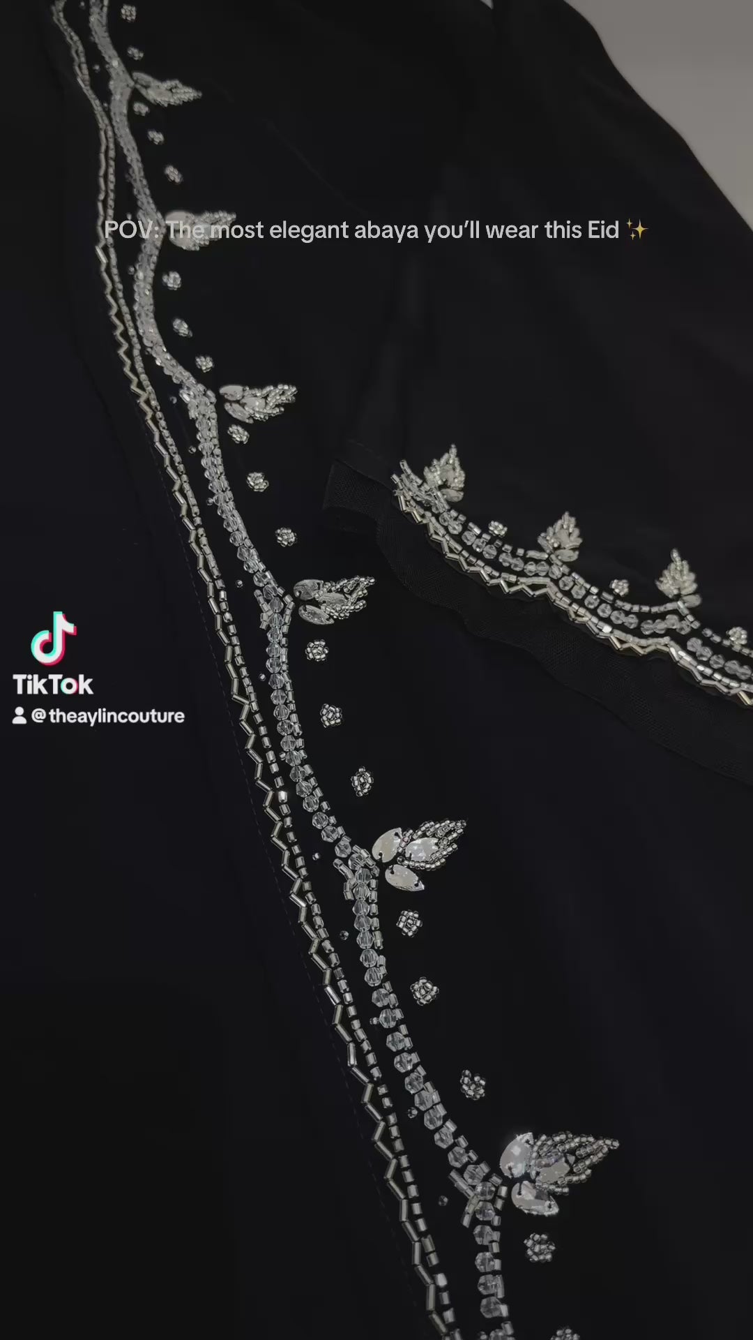 Luxury Front Embellished Open Abaya – Premium Korean Nida, Elegant Occasion Wear
